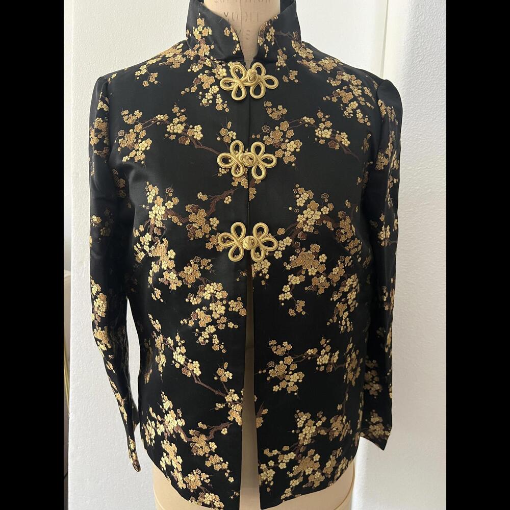 Vintage Traditional Oriental Silk Top - Chinese style black / Gold Women’s